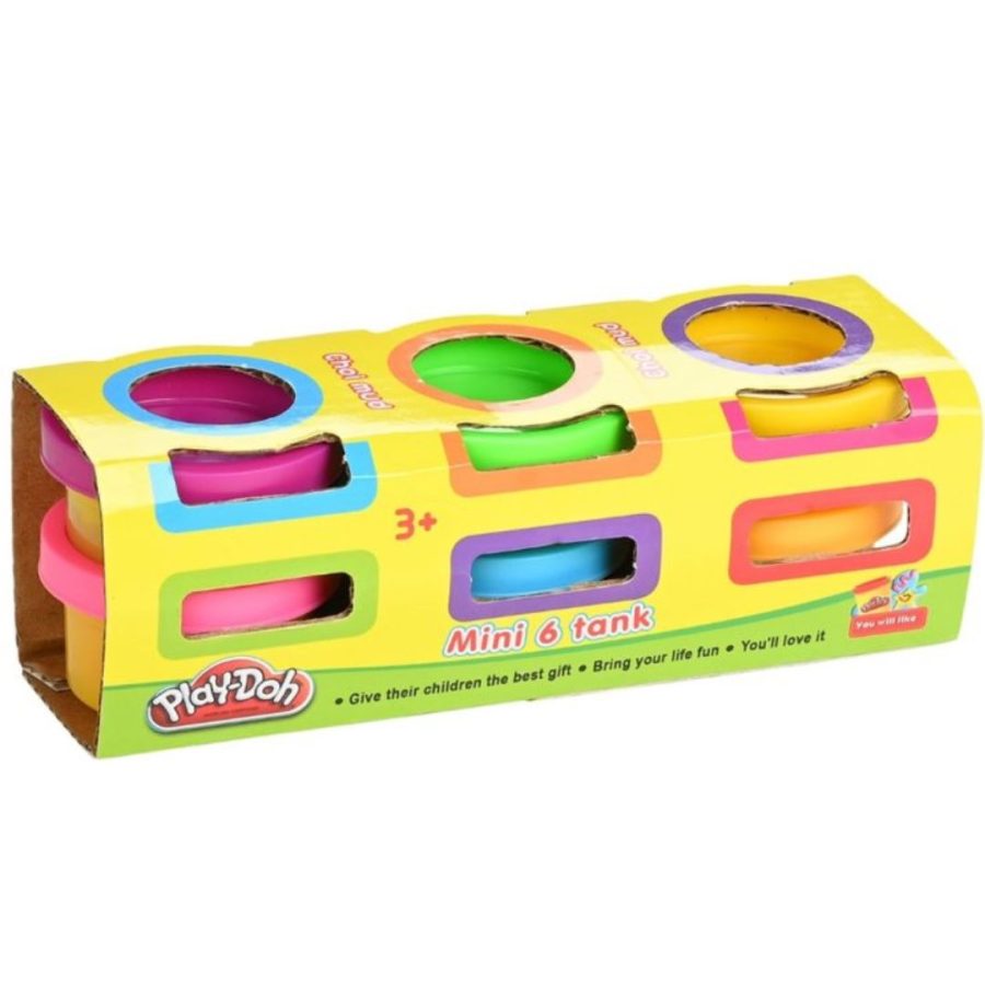 Σετ Βαζάκια πολύχρωμης Πλαστελίνης Play Toy 6τεμάχια για παιδικό παιχνίδι και χειροποίητες κατασκευές