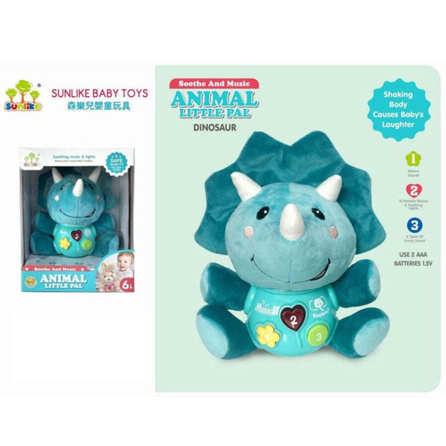 Sunlike Baby Animal Little Pal – λούτρινος δεινόσαυρος με μουσική, φως και ήχους για βρέφη 6 μηνών+