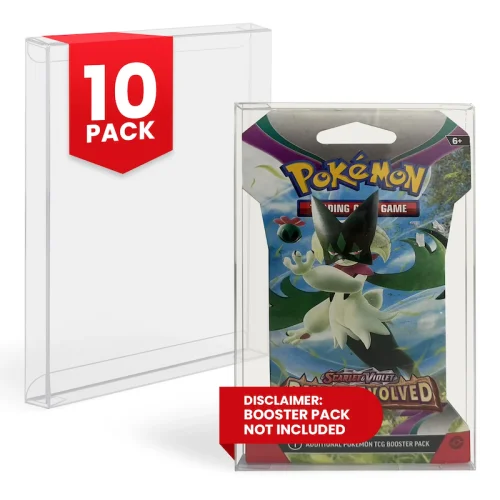 EVORETRO PET Booster Pack Protectors (10 τεμαχια) – Compatible με Pokémon Trading Card Game Booster Pack TCG, Premium Διαφάνεια & Αντοχή