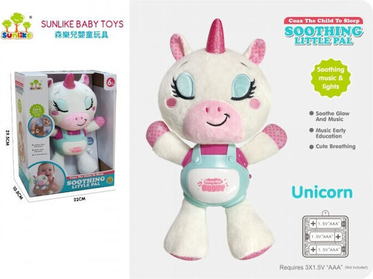 Sunlike Baby Soothing Unicorn – λούτρινος μονόκερος με φως και χαλαρωτική μουσική για βρέφη 6 μηνών+