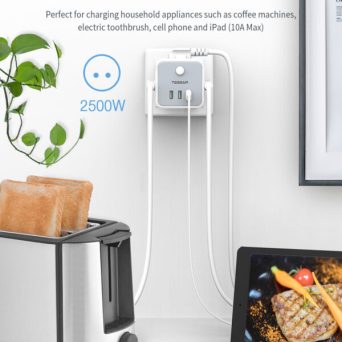 TESSAN Πριζα 6 IN 1 POWERCUBE SOCKET 3xSCHUKO, 2xUSB, 1xTYPE-C