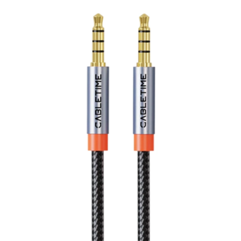 CABLETIME καλώδιο ήχου 3.5mm CT-AM35M, gold plated, 1m, μαύρο