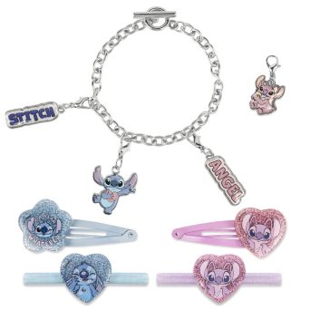 Peershardy Lilo & Stitch Bracelet Set with Charms + Hair Accessories
