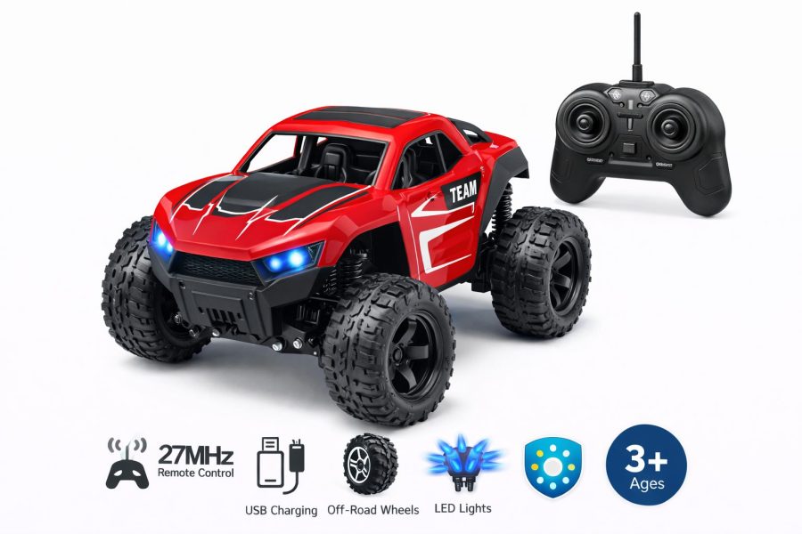 Τηλεκατευθυνόμενο RC Off-Road Rock Crawling Αυτοκίνητο 27MHz με Επαναφορτιζόμενη Μπαταρία & Φώτα – 3+