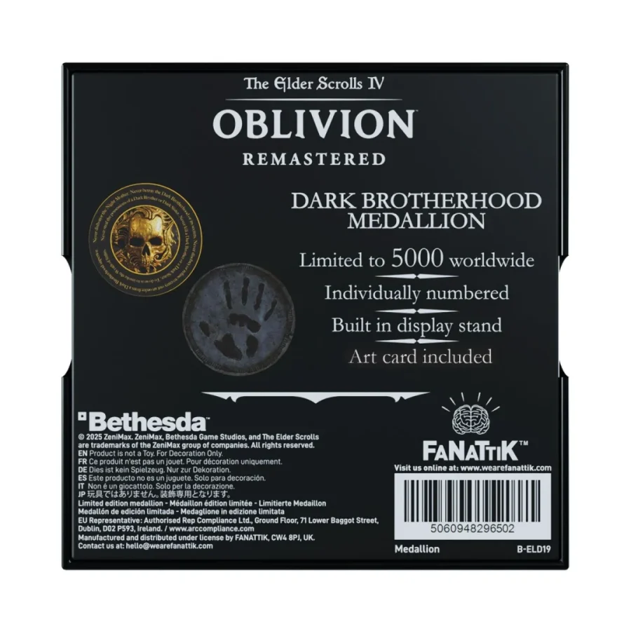 Fanattik The Elder Scrolls Oblivion: Dark Brotherhood Limited Edition Medallion
