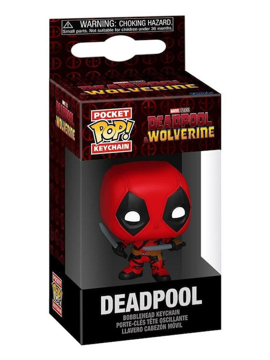 Funko Pocket Pop! Marvel Deadpool and Wolverine - Deadpool Bobble Head Vinyl Figure Keychain