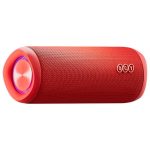 QCY SP7 Red – Portable Bluetooth Speaker w Stereo Sound 40W, Mic for Calls, RGB Light Show