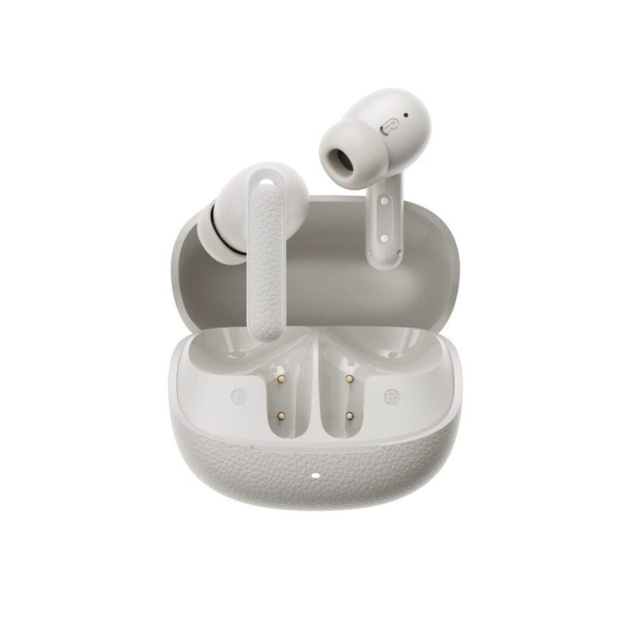 QCY Buds ANC HT15 Cream Grey TWS Ακουστικά Bluetooth – 45dB Adaptive ANC, 5 Mic ENC, 35h Αυτονομία
