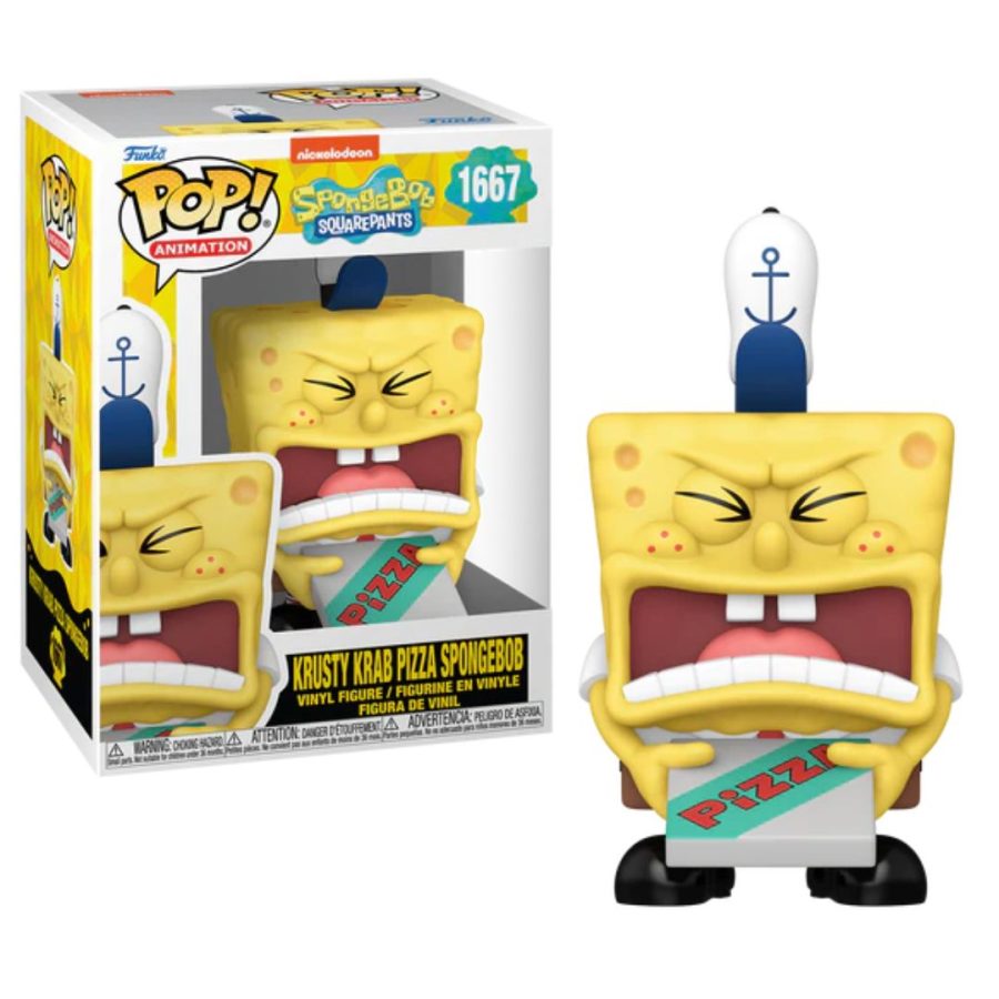 Funko Pop! Animation: Spongebob Squarepants - Krusty Krab Pizza Spongebob #1667 Figure