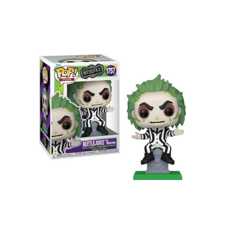 Funko POP! Movies: Beetlejuice - PLUS - Beetlejuice (With Tombstone) #1757 Figure