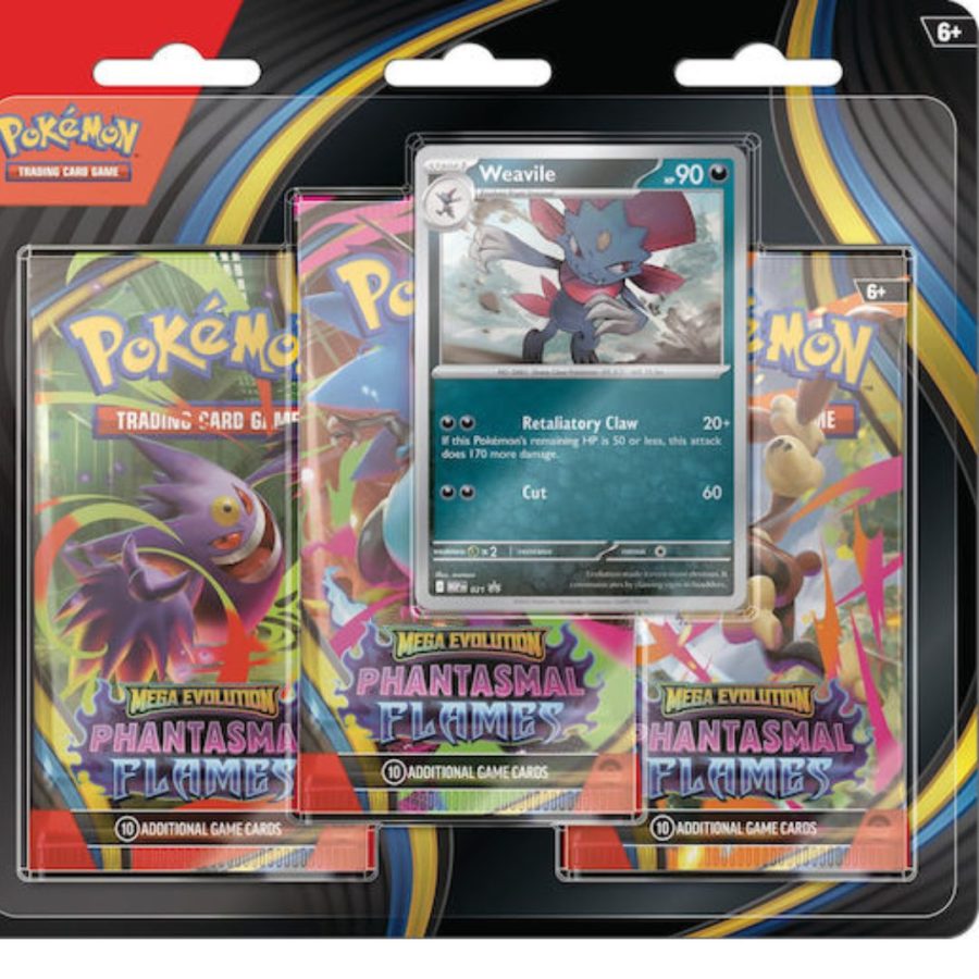 Pokemon Trading Game TCG Mega Evolution Phantasmal Flames 3-Pack Blister με Promo Sneasel – 3 Booster Packs