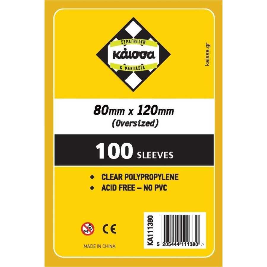 Sleeves 80x120mm Oversized (100 Τεμ.) – Θήκες Καρτών για Μεγάλες Κάρτες Επιτραπέζιων (Dixit, Φήλιξ, Love Letter, κ.α.)