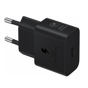 Samsung Φορτιστής με Θύρα USB-C και Καλώδιο USB-C 25W Μαύρος (EP-T2510XBEGEU)