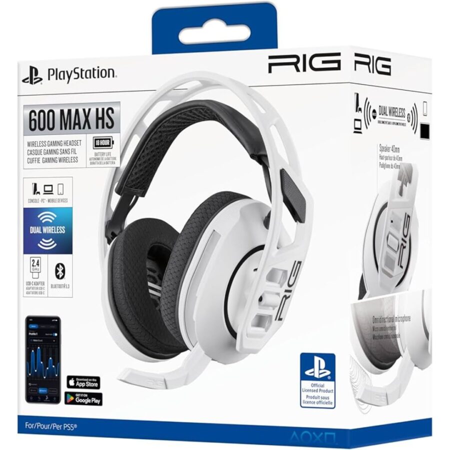 Nacon Gaming Ασύρματα Ακουστικά 600 MAX HS White Wireless / Bluetooth Headset (PS5)