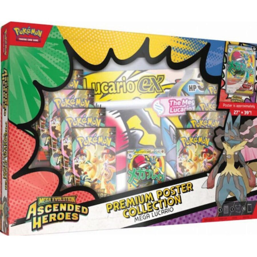 Pokemon TCG Mega Evolution Ascended Heroes Premium Poster Collection POK103021 –  Mega Gardevoir ex, Booster Packs & Poster