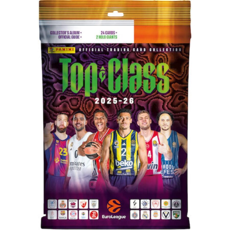 Panini EuroLeague Top Class 2025-2026 Starter Pack – Συλλεκτικές Κάρτες Μπάσκετ με Binder (26 Κάρτες)