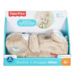 Fisher Price Soothe n Snuggle Otter Λούτρινο Βρεφικό Παιχνίδι με Αναπνοή & Μουσική (FXC66)