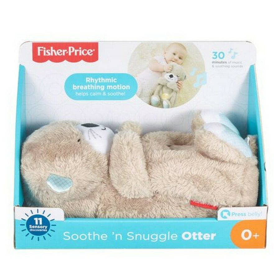 Fisher Price Soothe n Snuggle Otter Λούτρινο Βρεφικό Παιχνίδι με Αναπνοή & Μουσική (FXC66)