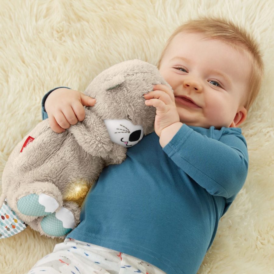 Fisher Price Soothe n Snuggle Otter Λούτρινο Βρεφικό Παιχνίδι με Αναπνοή & Μουσική (FXC66)