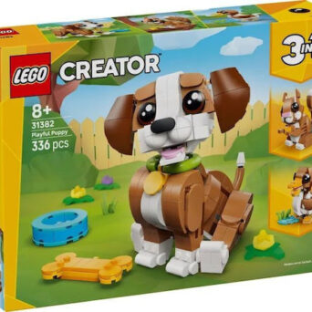 LEGO Creator 3in1 Cute Animals Playful Puppy Dog – Σετ Κατασκευής 336 Τεμαχίων για Παιδιά 8+ με 3 Μοντέλα Ζώων