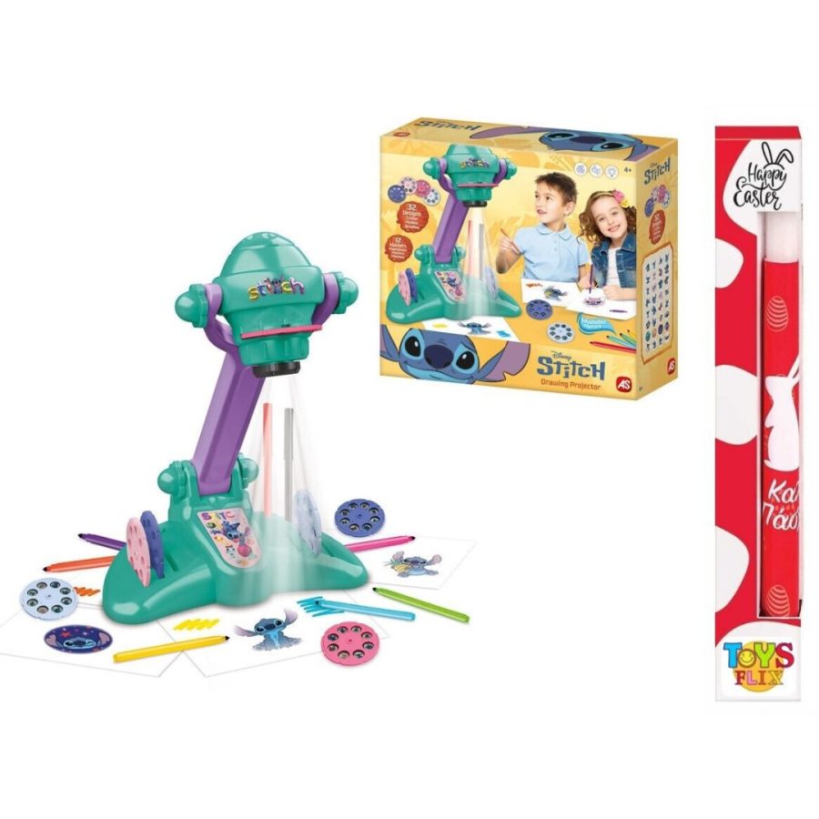 Λαμπαδα AS Προτζεκτορας Ζωγραφικής Disney Stitch Για 3+ Χρονών