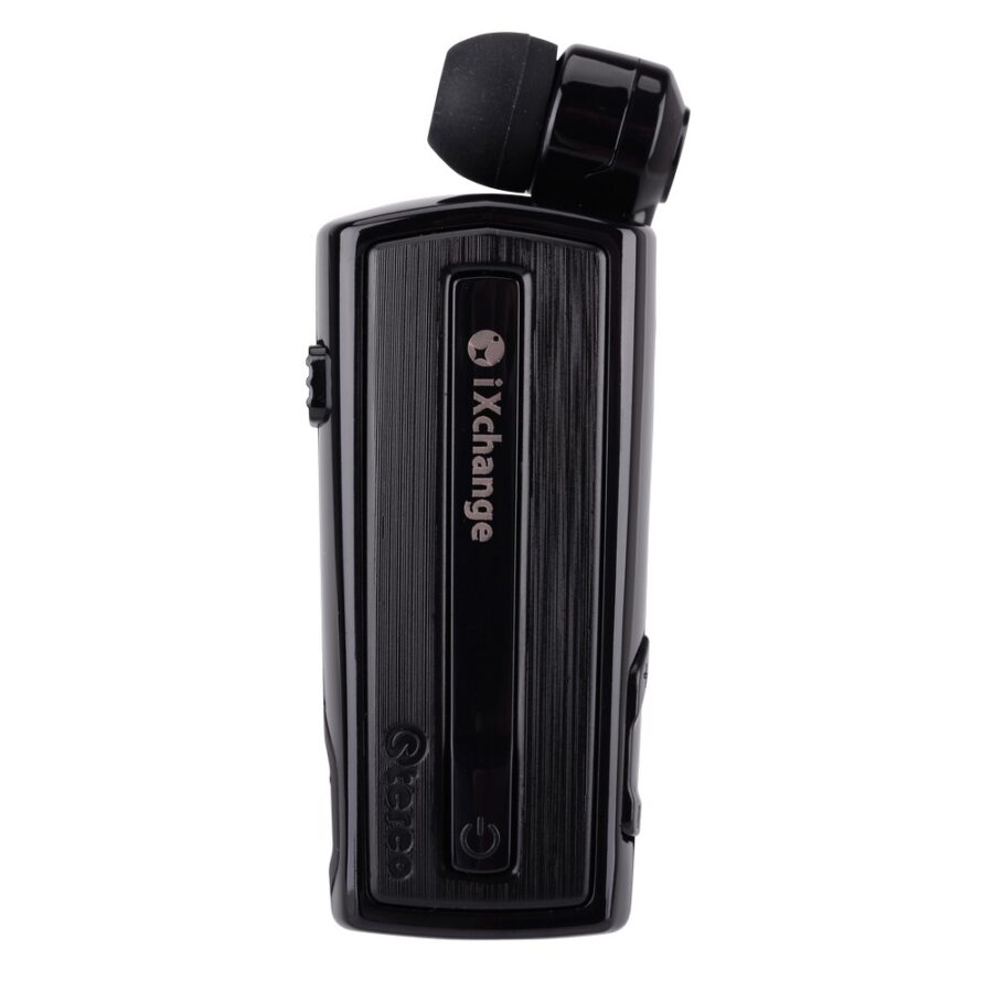 iXchange UA28 V2.0 Retractable Bluetooth Headset Black – Handsfree με Δόνηση, Multipoint, 7.5h Ομιλία