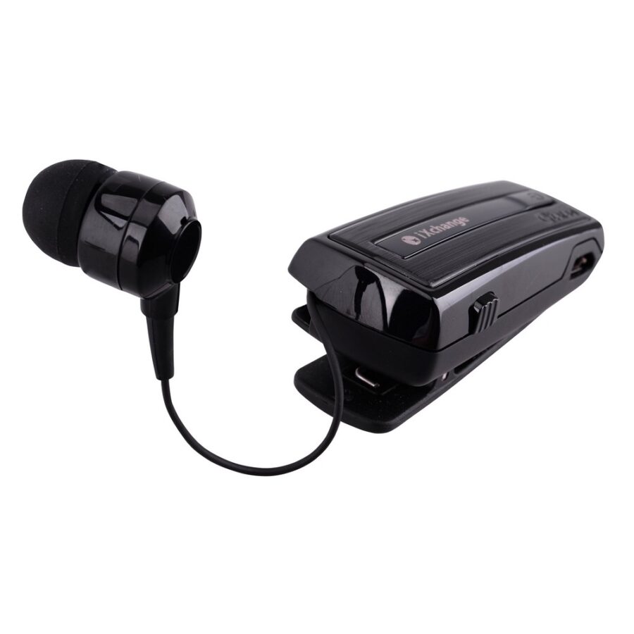 iXchange UA28 V2.0 Retractable Bluetooth Headset Black – Handsfree με Δόνηση, Multipoint, 7.5h Ομιλία