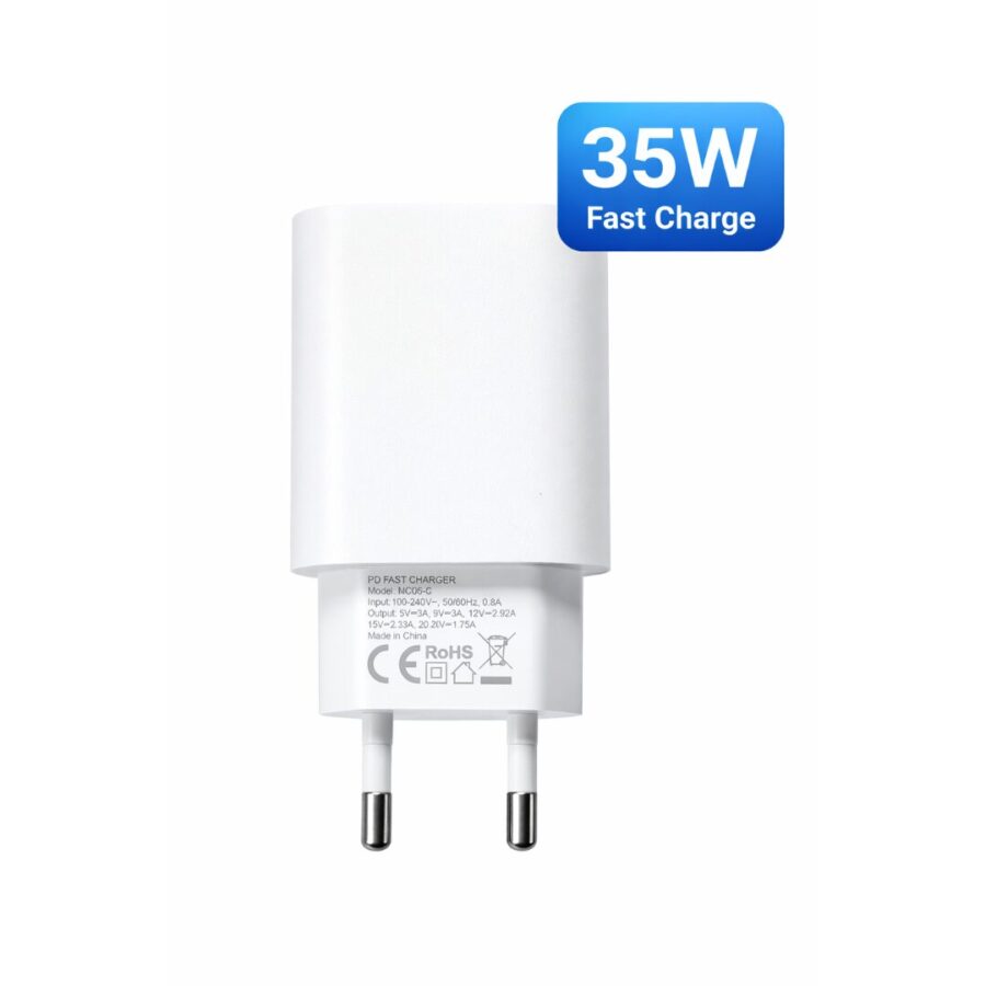 Onice PD Fast Charger 35W USB C Φορτιστής Πρίζας – Power Delivery Γρήγορη Φόρτιση Λευκός