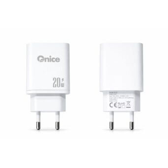 Onice 20W PD Fast Charger 2 Θυρες( USB A και USB-C) Φορτιστής Πρίζας – Γρήγορη Φόρτιση Power Delivery Λευκός