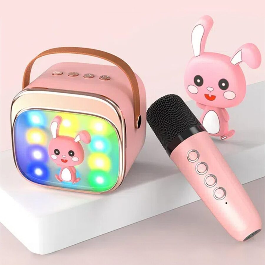 LAMTECH BT5.4 RGB Kid Karaoke Speaker Pink με Μικρόφωνο Hoppe – Ασύρματο Bluetooth Ηχειο 5W για Παιδιά