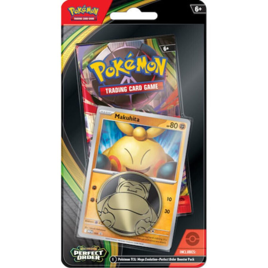 Pokémon TCG Mega Evolution Perfect Order Makuhita Checklane Blister (EN) POK103741 – Booster Pack με Promo Κάρτα & Coin (Τυχαια Επιλογη)