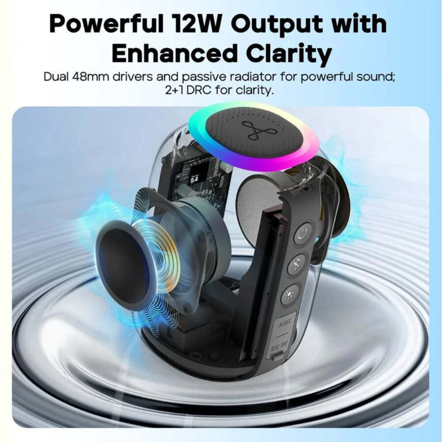 Tribit StormBox Mini BTS33 Ποιοτικο και Δυνατο Bluetooth Speaker 12W IPX7 Black Φορητό Αδιάβροχο Ηχείο με Led Φωτισμο και 12 Ωρες Αυτονομια