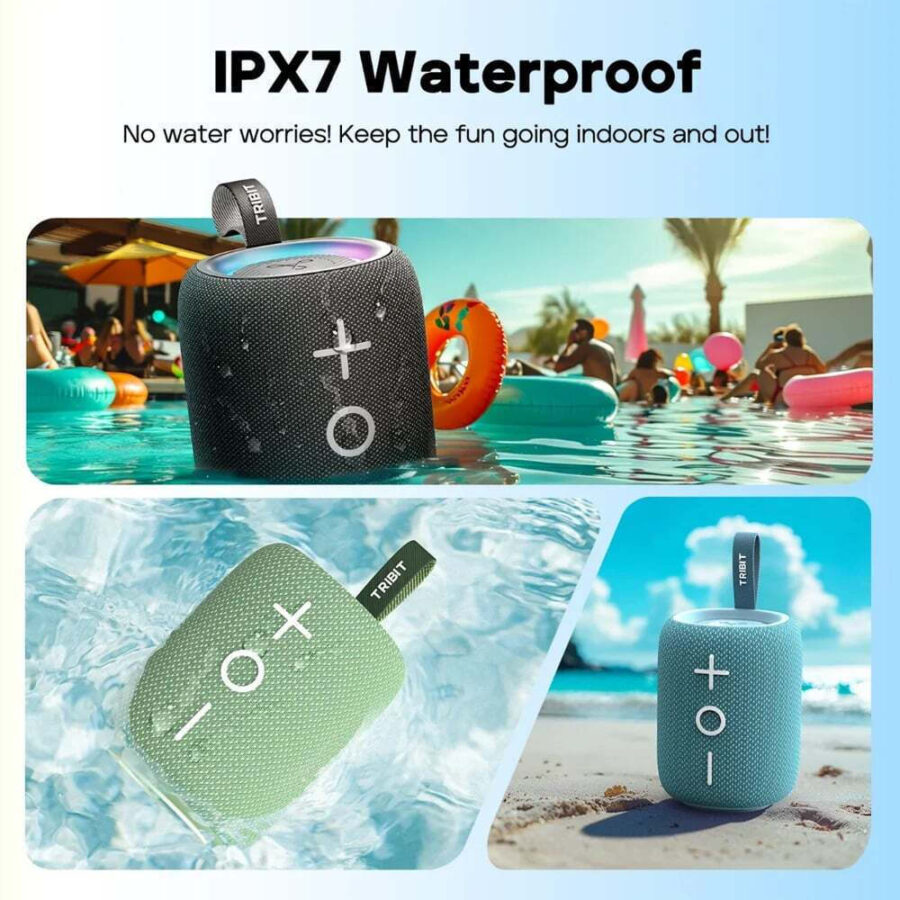 Tribit StormBox Mini BTS33 Ποιοτικο και Δυνατο Bluetooth Speaker 12W IPX7 Black Φορητό Αδιάβροχο Ηχείο με Led Φωτισμο και 12 Ωρες Αυτονομια