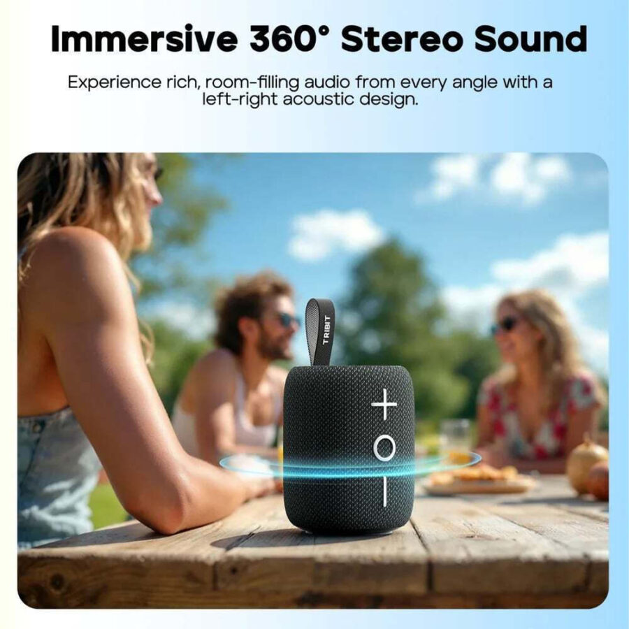 Tribit StormBox Mini BTS33 Ποιοτικο και Δυνατο Bluetooth Speaker 12W IPX7 Black Φορητό Αδιάβροχο Ηχείο με Led Φωτισμο και 12 Ωρες Αυτονομια