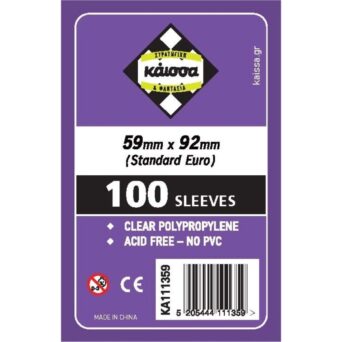Sleeves 59x92mm Standard Euro (100 τεμ.) – Θήκες Καρτών Επιτραπέζιων (για Dominion, Ubongo Mini)