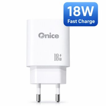Onice 18W Fast Charger USB-A Φορτιστής Πρίζας – Power Delivery Γρήγορη Φόρτιση Λευκός