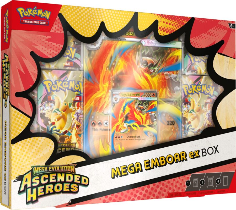 Pokemon TCG Mega Evolution Ascended Heroes Mega Emboar ex Box (ME2.5) – Booster Box με Promo & 4 Packs