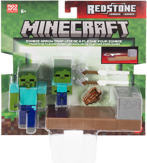 Minecraft Φιγούρα Redstone Charged Zombie Arrow Trap JKK00-JKK03 – Mattel Βασική Φιγούρα με Αξεσουάρ