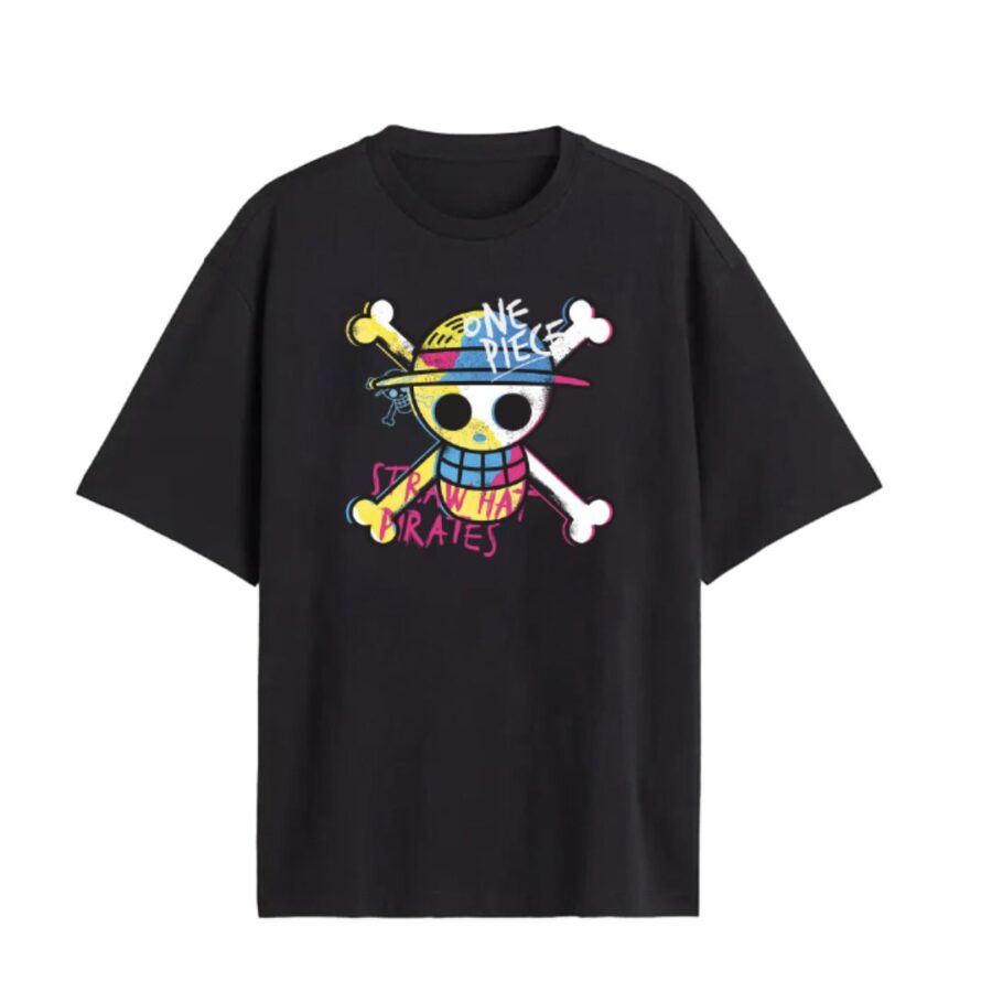 Cotton Division One Piece Straw Hat Pirate T-Shirt Men (M)