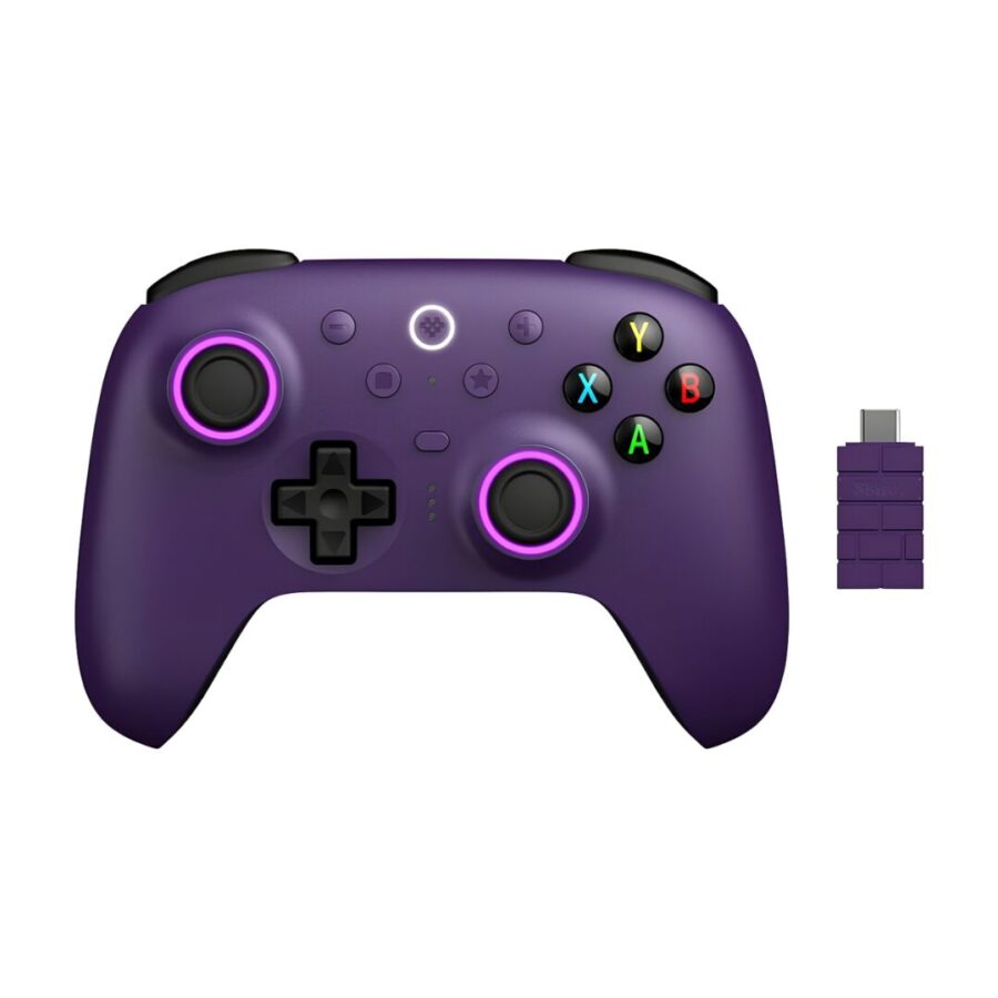 8BitDo Ultimate 2 Wireless Controller 2.4G για PC – Gamepad με Charging Dock & Hall Effect Joysticks Μωβ