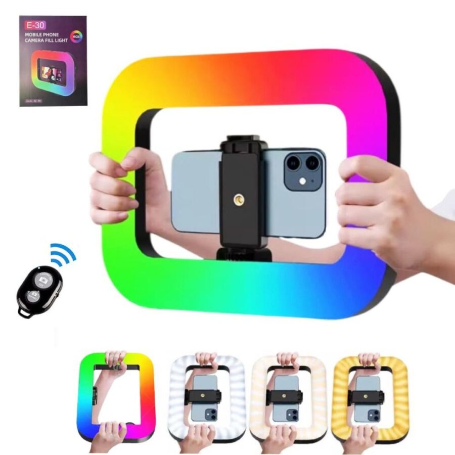 E-30 RGB Mobile Phone Camera Fill Light Φωτιστικό LED για Smartphone, TikTok & Streaming