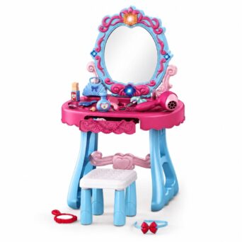 Παιδικό Τουαλέτακι Ομορφιάς Princess Dream με Καθρεφτάκι, Σκαμπό & Αξεσουάρ 29τμχ – Dressing Table για Κορίτσια 3+ Ετών