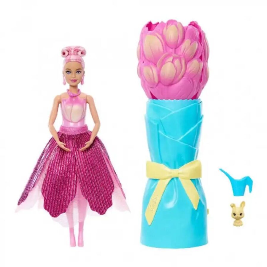 Mattel Barbie Petal Pop Pink Tulip Κούκλα Barbie με Λουλουδένιο Outfit & Αξεσουάρ (JMF57)