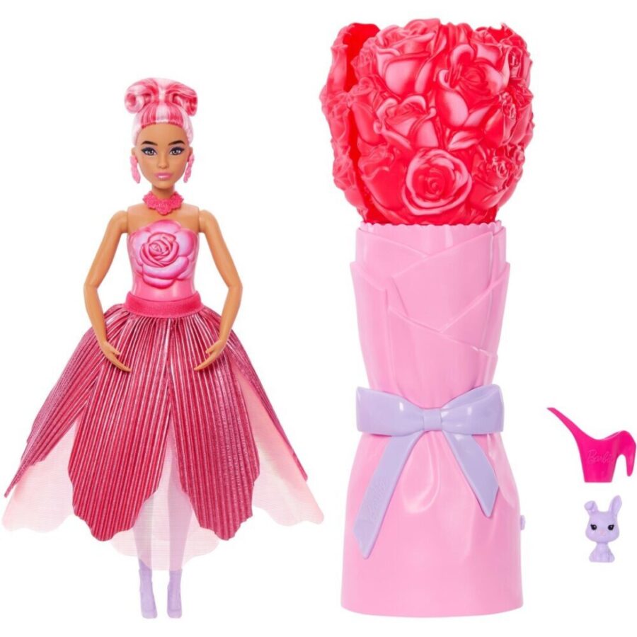 Mattel Barbie Petal Pop Red Rose Κούκλα Barbie με Λουλουδένιο Outfit & Αξεσουάρ (JMF59)