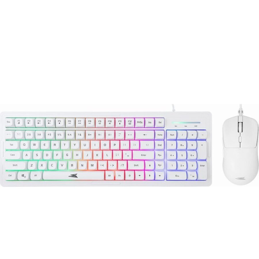 Baracuda BGC-012 Orca White Gaming Combo – Gaming Πληκτρολόγιο & Ποντίκι USB Λευκό
