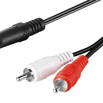 GOOBAY καλώδιο 3.5mm σε 2x RCA 51701, CU, 0.5m, μαύρο