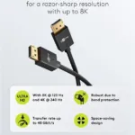 GOOBAY καλώδιο DisplayPort 77443, 8K/120Hz, 40 Gbps, 2m, μαύρο
