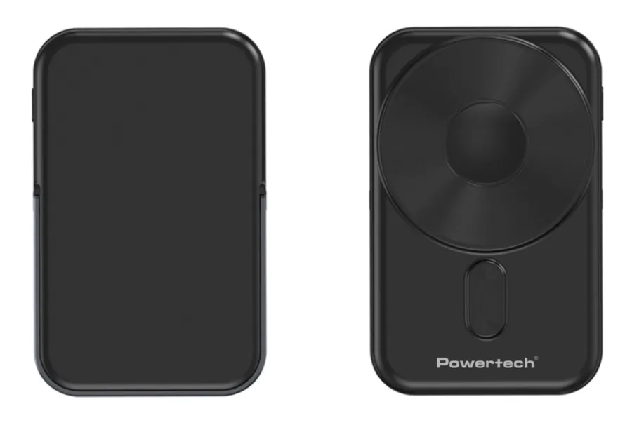 POWERTECH power bank με οθόνη PT-1416, 10000mah, magnetic wireless, 22.5W, μαύρο
