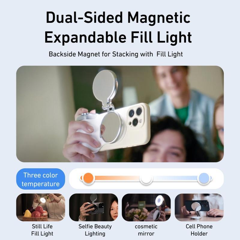 F05 Magnetic Selfie Light MagSafe LED Fill Light με Ρυθμιζόμενο Φωτισμό & Ενσωματωμένη Μπαταρία 800mAh