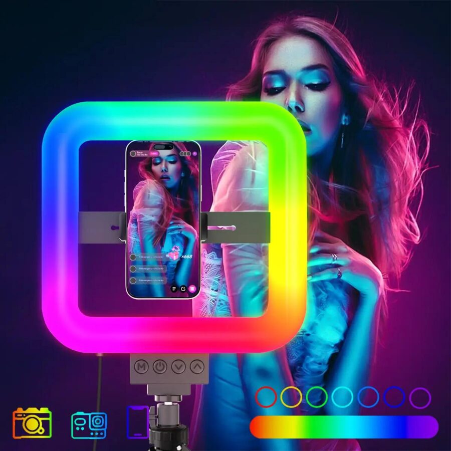 E-30 RGB Mobile Phone Camera Fill Light Φωτιστικό LED για Smartphone, TikTok & Streaming